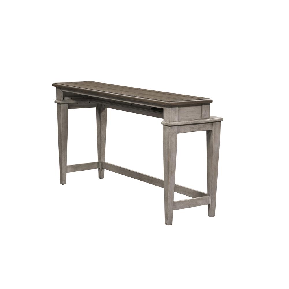 Heartland Console Bar Table in Antique White w/ Tobacco Top