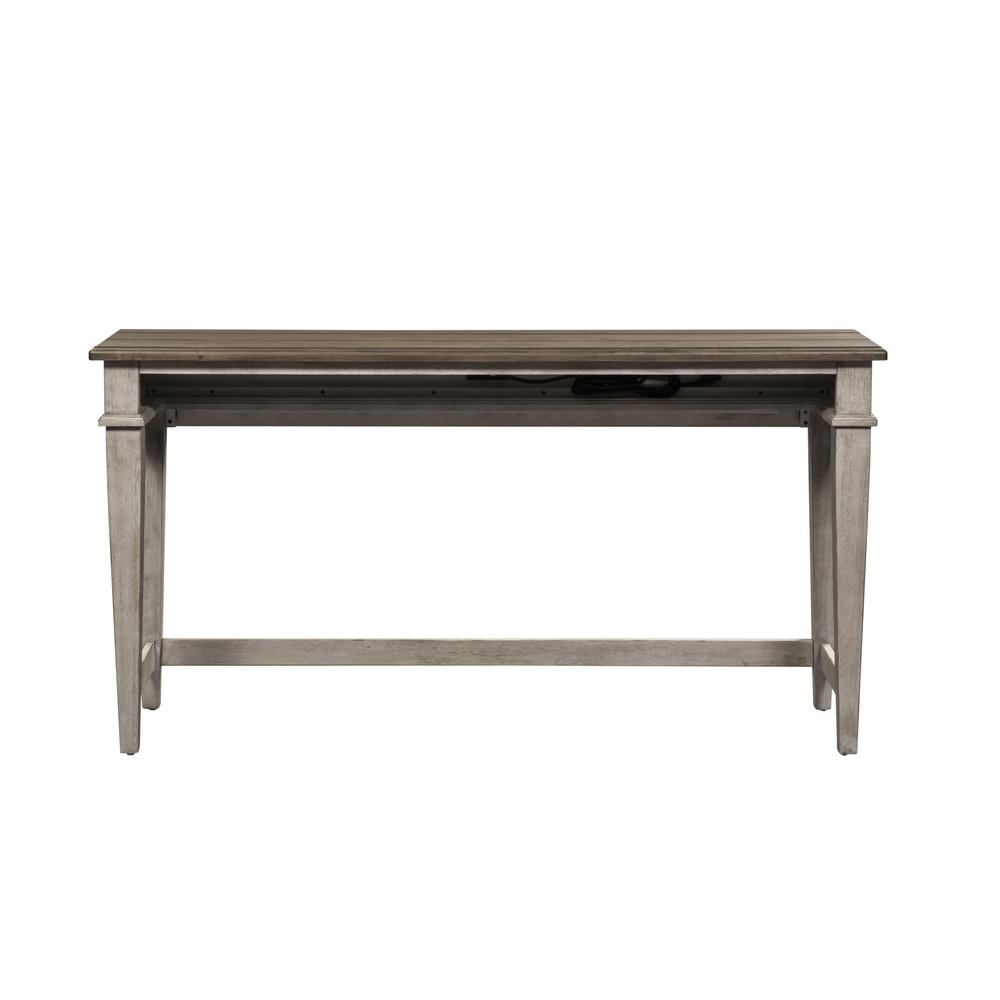 Heartland Console Bar Table in Antique White w/ Tobacco Top