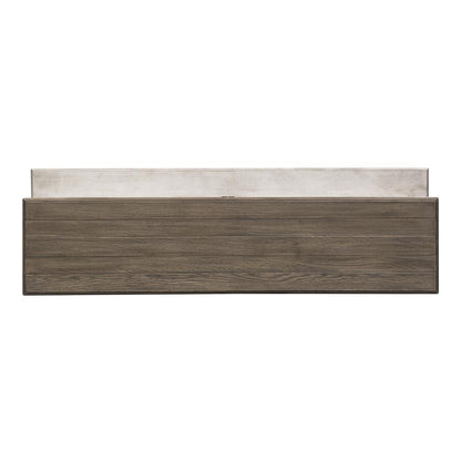 Heartland Console Bar Table in Antique White w/ Tobacco Top