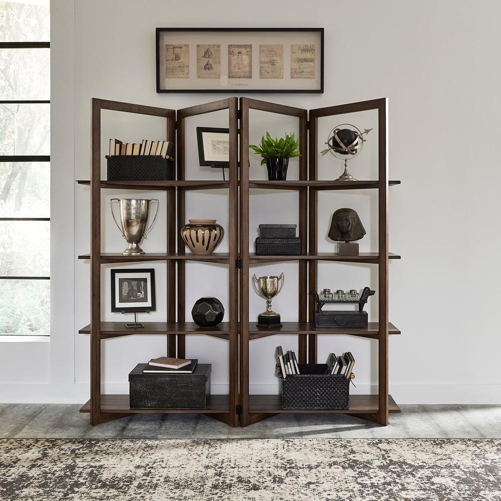 Lennox Open Bookcase in Weathered Chestnut