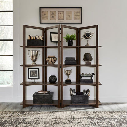Lennox Open Bookcase in Weathered Chestnut