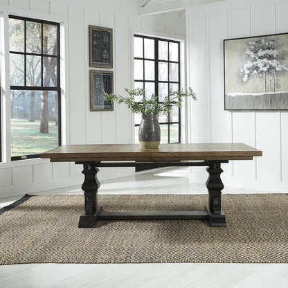 Harvest Home 5 Piece Trestle Table Set in Chalkboard