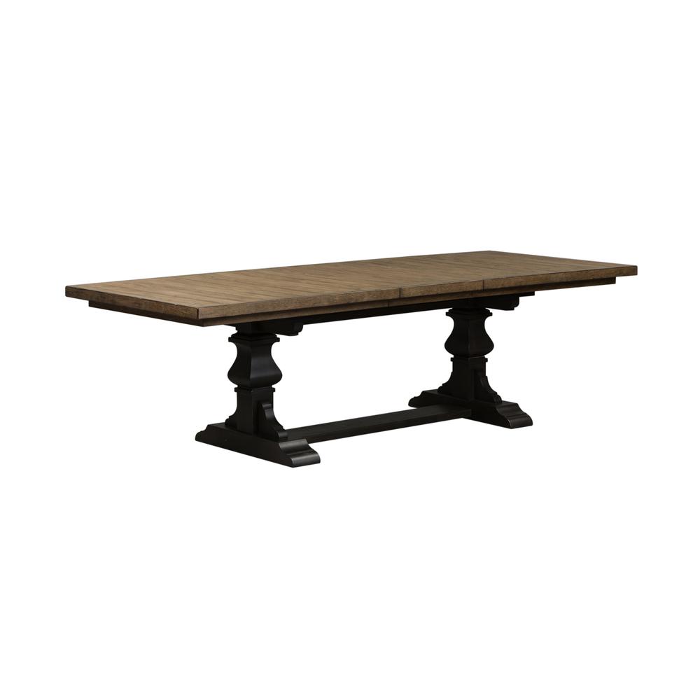 6 Piece Trestle Table Set in Chalkboard Finish