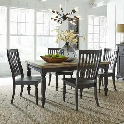 Harvest Home Slat Back Side Chair (RTA)-Set of 2 in Chalkboard