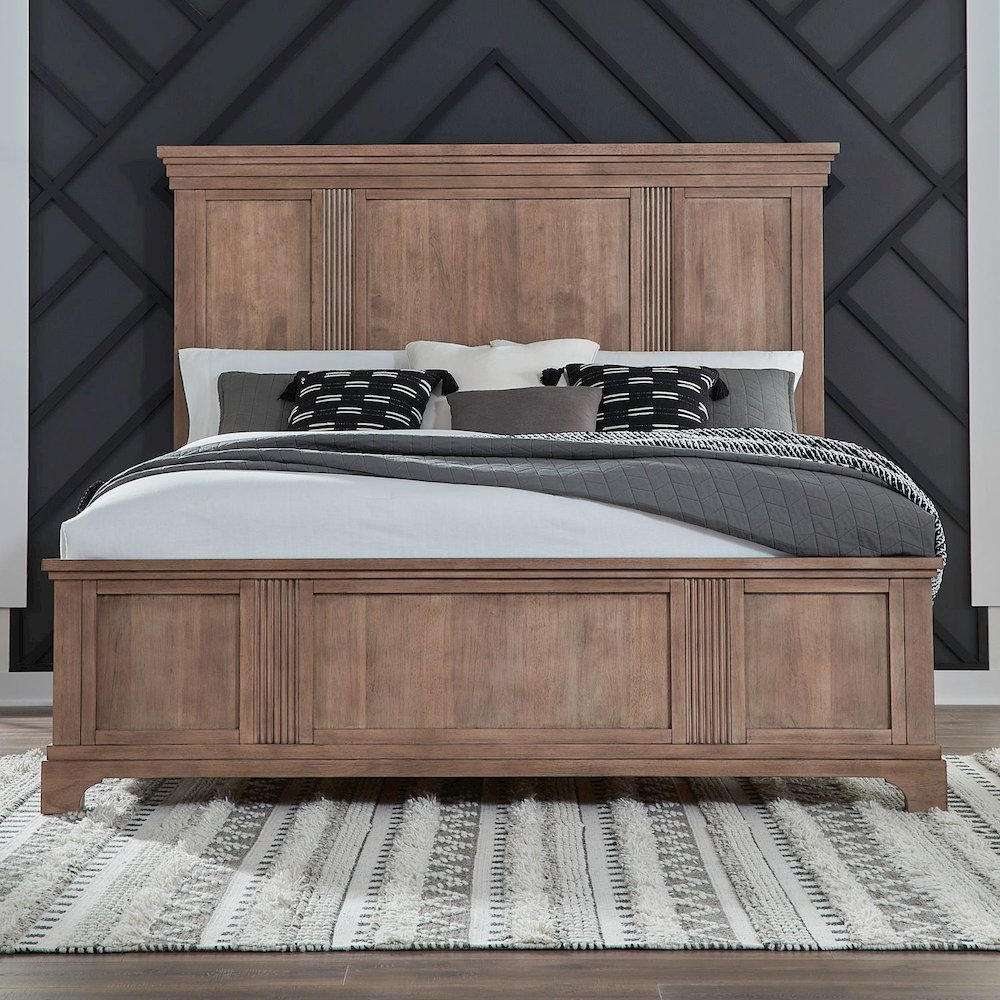 Haven Hills King Panel Bed Frame - Camel Beige