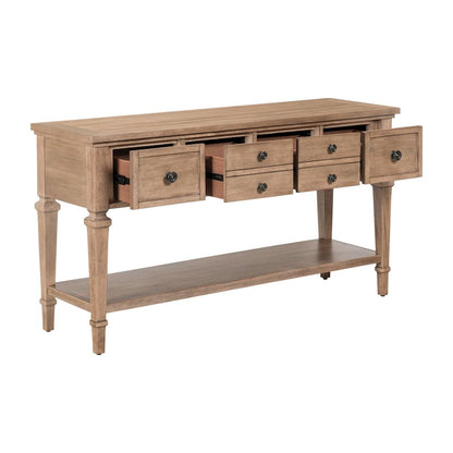 Haven Hills Sofa Table for Living Room Traditional - Camel Beige Birch Wood