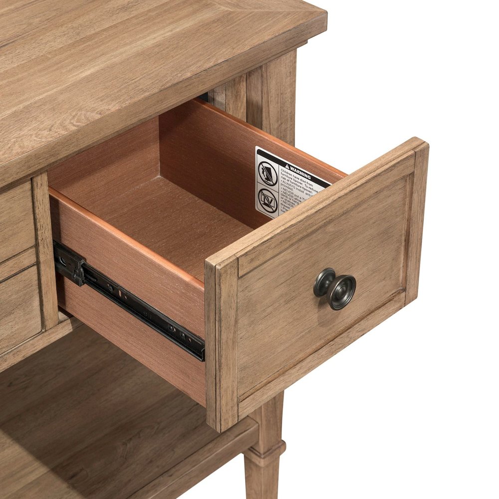 Haven Hills Sofa Table for Living Room Traditional - Camel Beige Birch Wood