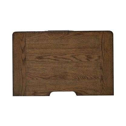 Bedroom Nightstand with AC USB Charging Station Station  - Amber Brown Wood
