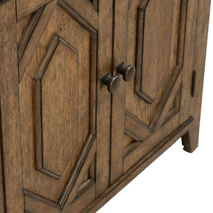 Carolina Park 2 Door Bedside Chest with AC USB Charging Station  - Amber Brown