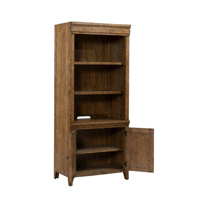 Carolina Park 2 Piece Bunching Bookcase Office Storage  - Amber Brown