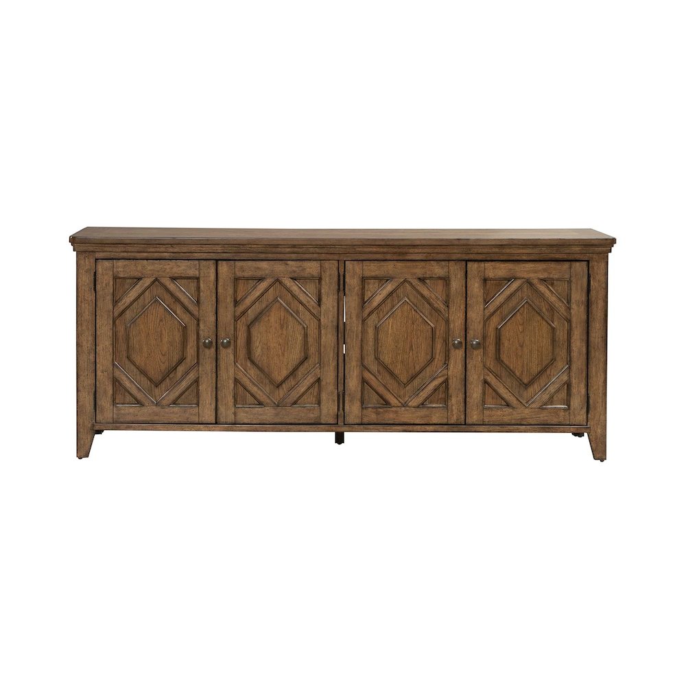 Carolina Park 78 Inch TV Stand Entertainment Center  - Amber Brown