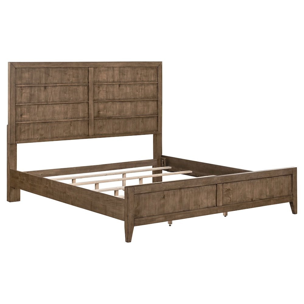 Shaker Lakes King Panel Bed Frame - Harvest Brown