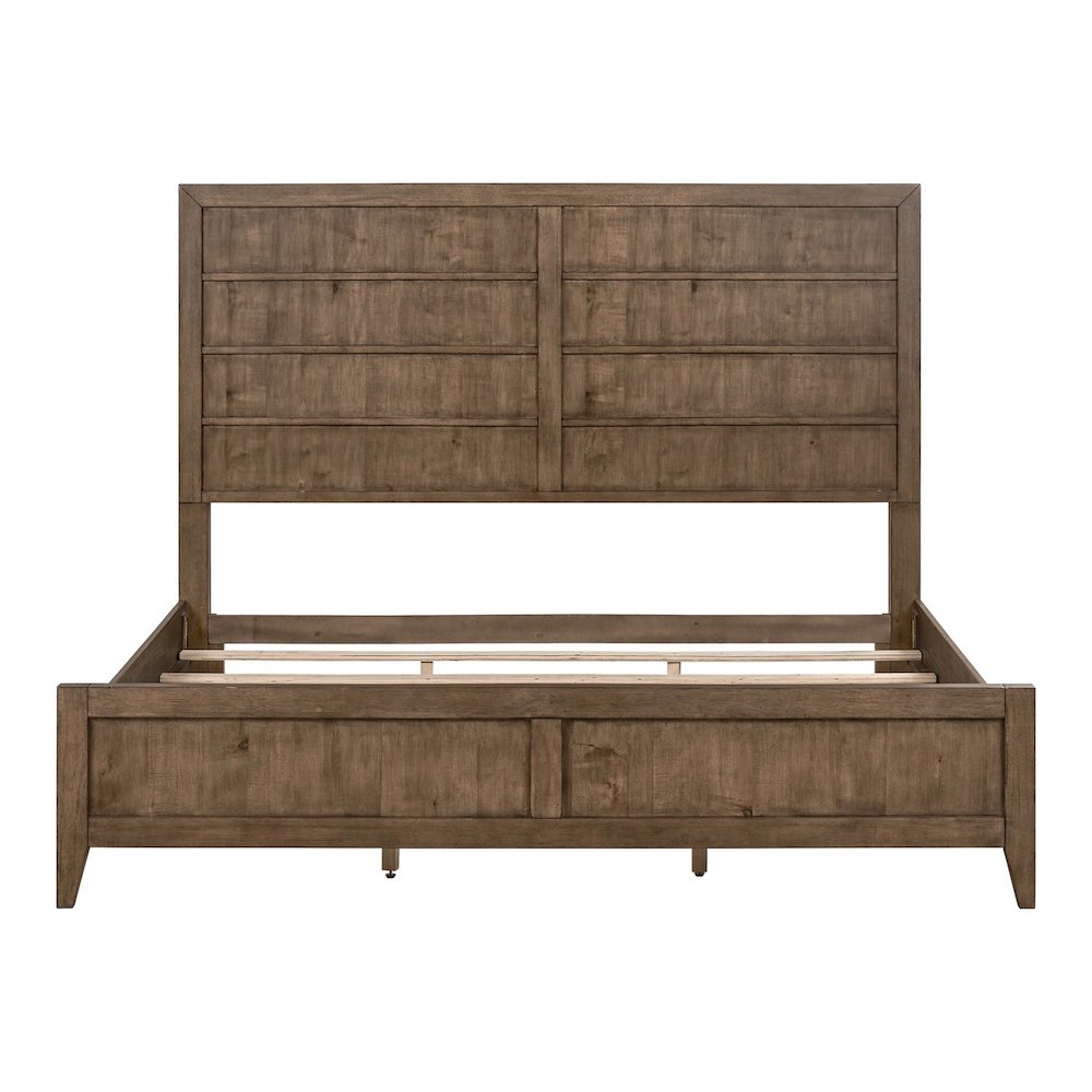 Shaker Lakes King Panel Bed Frame - Harvest Brown