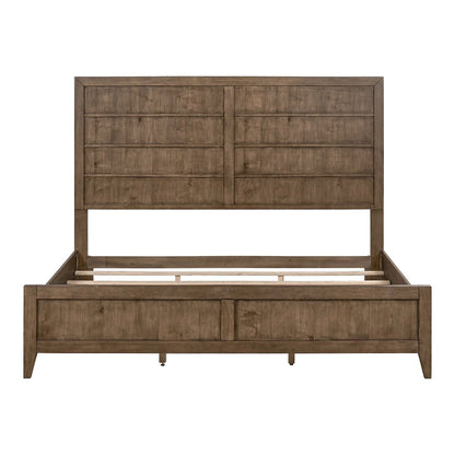 Shaker Lakes King Panel Bed Frame - Harvest Brown