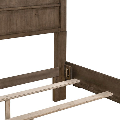 Shaker Lakes King Panel Bed Frame - Harvest Brown
