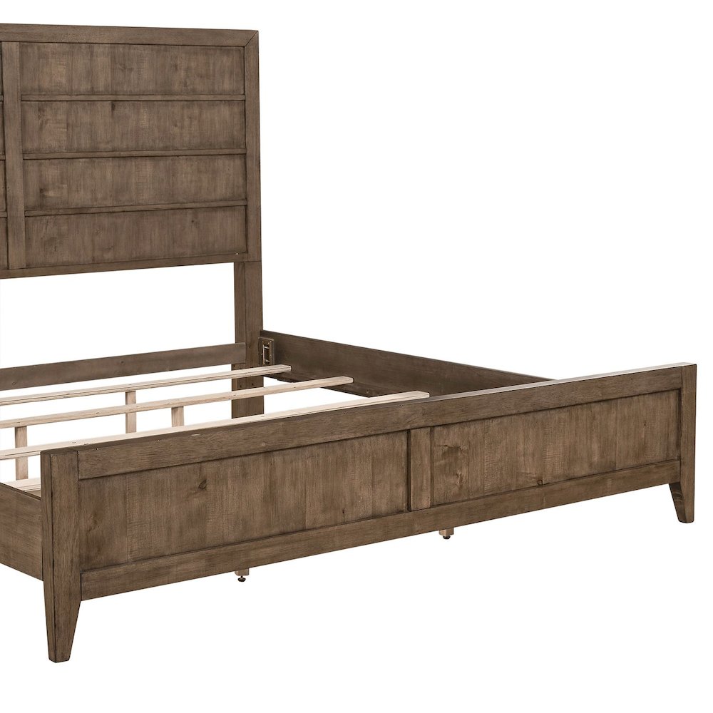 Shaker Lakes King Panel Bed Frame - Harvest Brown