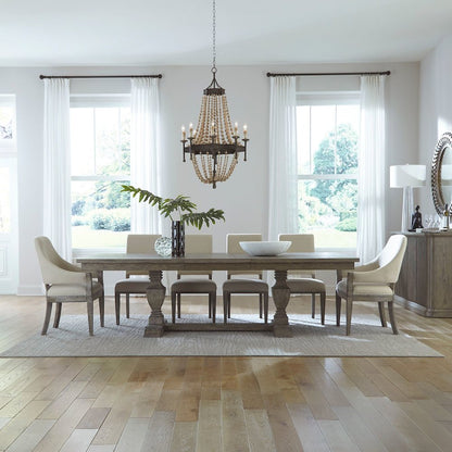 Westfield 7 Piece Trestle Table Set in Havana Brown color