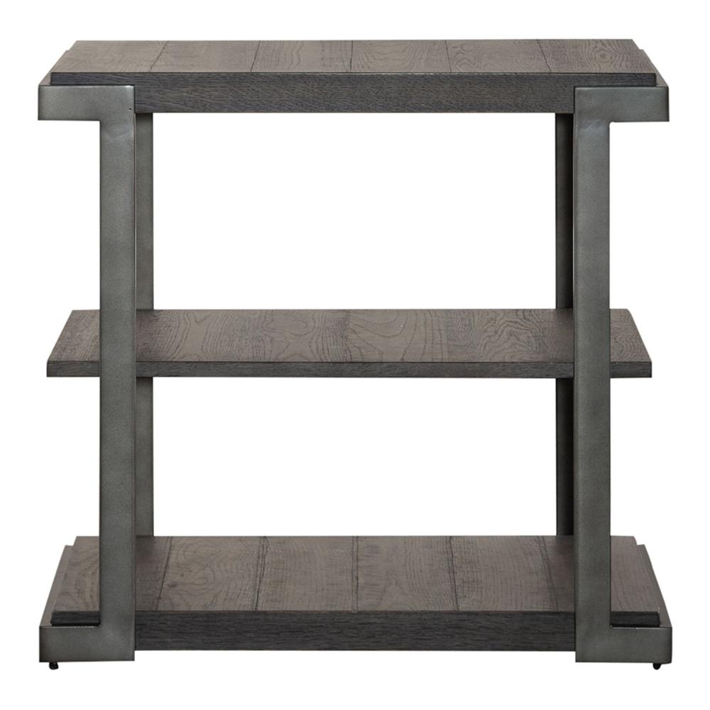 Modern View Tiered End Table in Gauntlet Gray
