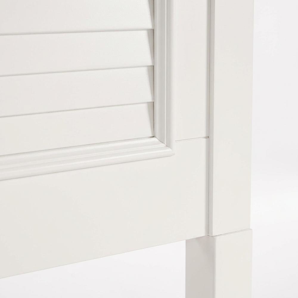 Oyster White Headboard with Solid and Manufactured Wood Frame for Bedroom