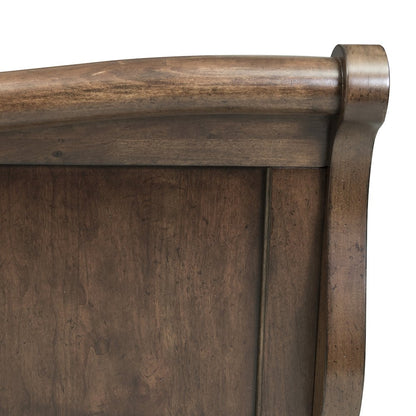 King California Sleigh Bed in Poplar Solids & Pin Knotty Cherry Veneers