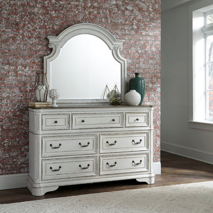 California King Sleigh Bed, Dresser & Mirror, Chest, Night Stand - White