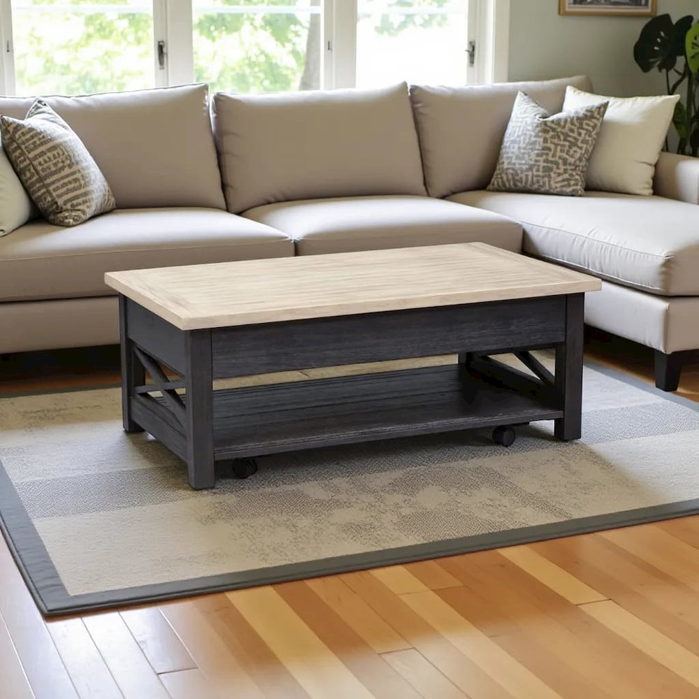 Black Lift Top Cocktail Table – Living Room Center Table and Coffee Table