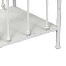 Metal Nightstand - Antique White, Small Metal Side Table for Bedroom