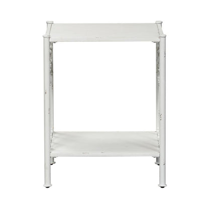 Metal Nightstand - Antique White, Small Metal Side Table for Bedroom