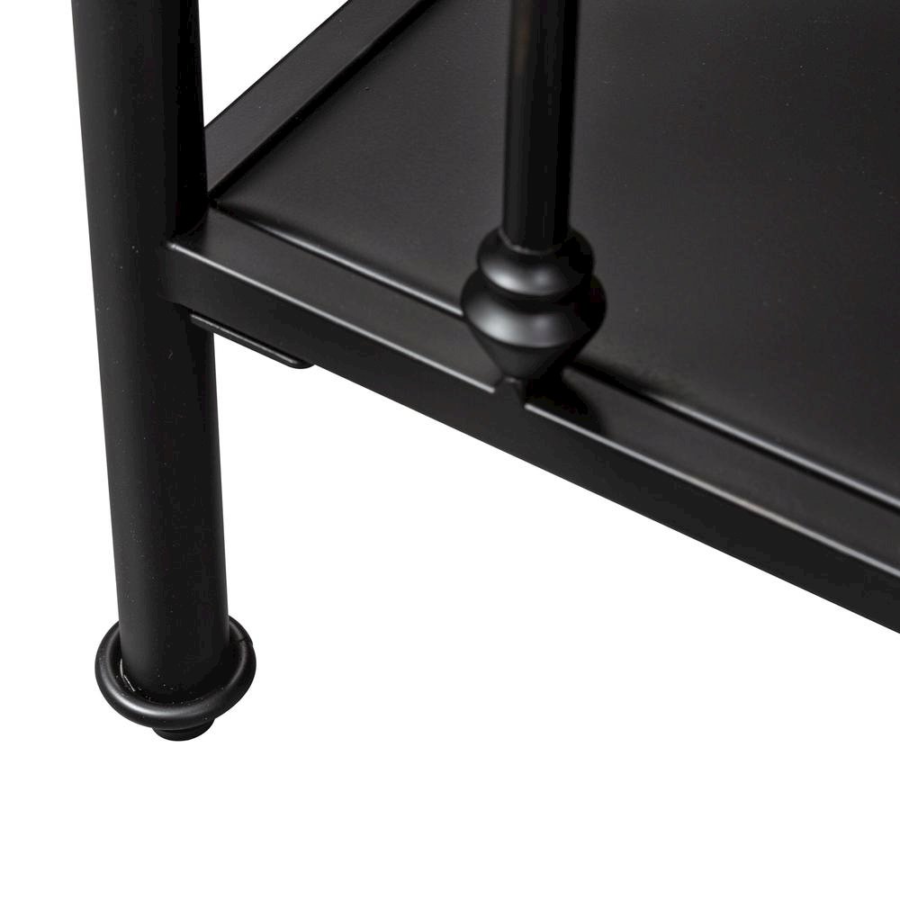 Black Metal Nightstand – Stylish Metal Side Table for Bedroom or Living Room