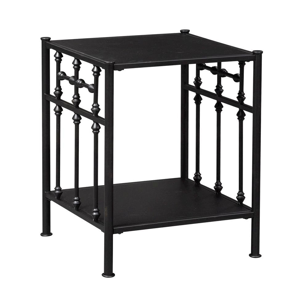 Black Metal Nightstand – Stylish Metal Side Table for Bedroom or Living Room