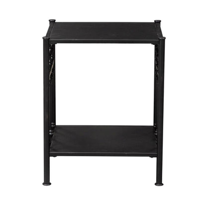 Black Metal Nightstand – Stylish Metal Side Table for Bedroom or Living Room