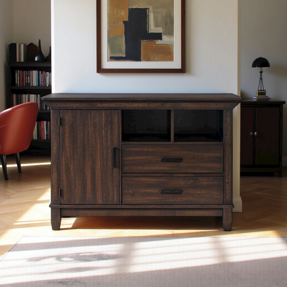 Brown Small Buffet Cabinet – Versatile Entryway or Short Floor Cabinet