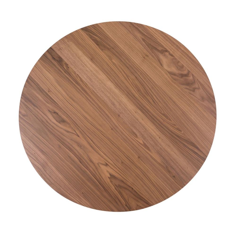Brown Round Pedestal Dining Table – Elegant Dining Table for 4 Persons