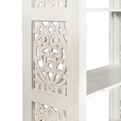 White Narrow 5-Tier Bookcase, Skinny Bookshelf, Tall Narrow Bookshelf