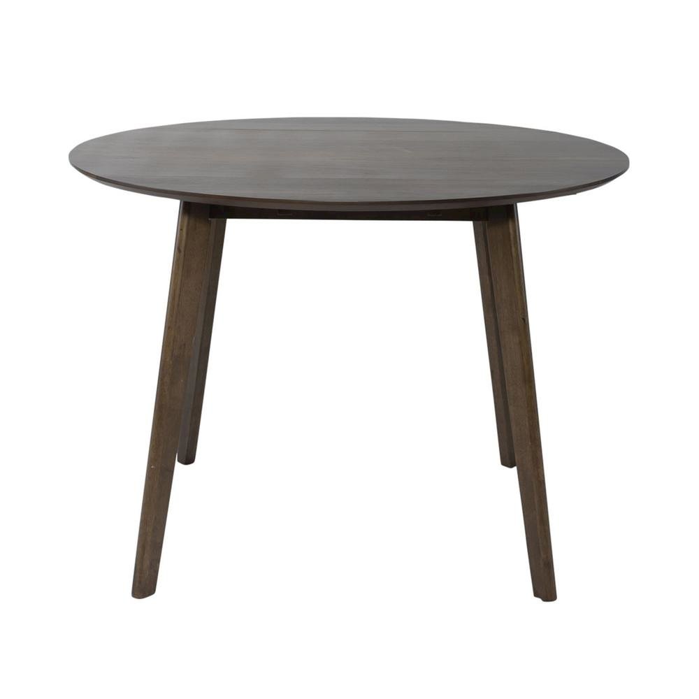 Round Dining Table with Drop Leaves – Small Round Kitchen Table in Brown