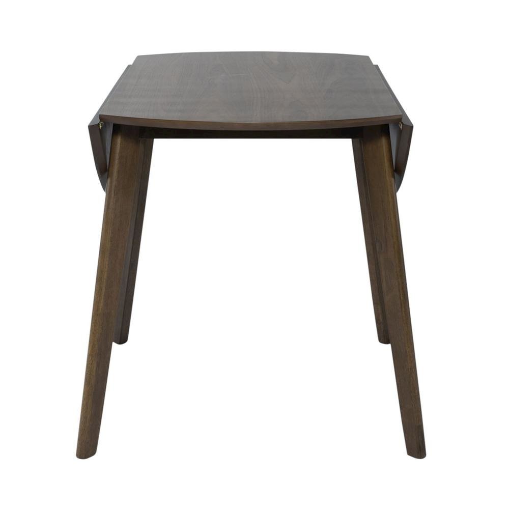 Round Dining Table with Drop Leaves – Small Round Kitchen Table in Brown