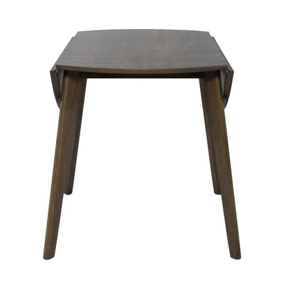 Round Dining Table with Drop Leaves – Small Round Kitchen Table in Brown
