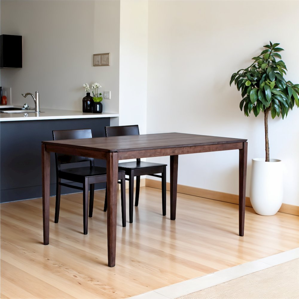 Brown Rectangular Dining Table, Solid + Manufactured Wood, Farmhouse Style