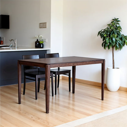 Brown Rectangular Dining Table, Solid + Manufactured Wood, Farmhouse Style