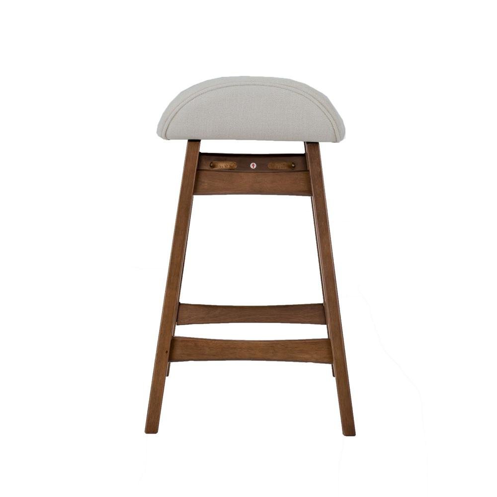 Light Tan Counter Height Chair – Wooden Bar Stool with Back for Kitchens