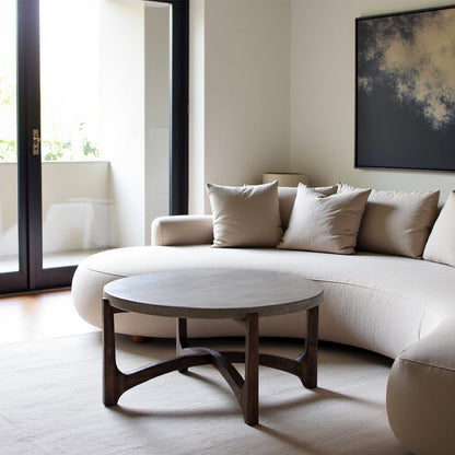 Brown Round Cocktail Table – Stylish Living Room Center Table for Living Room