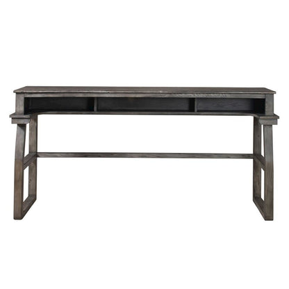 Gray Wooden Bar Table – Elegant Behind Couch Table for Living Spaces