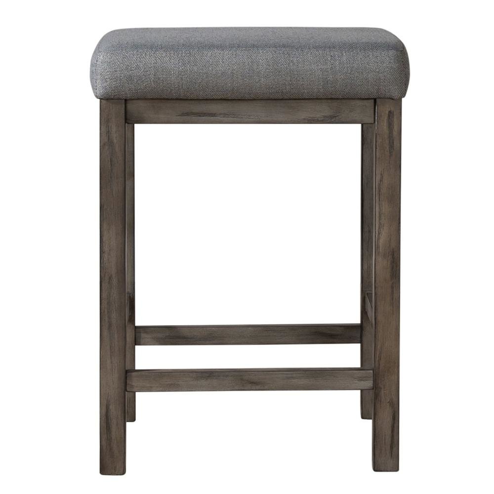 Gray Upholstered Stool for Vanity, Small Vanity Stool with Wooden Legs