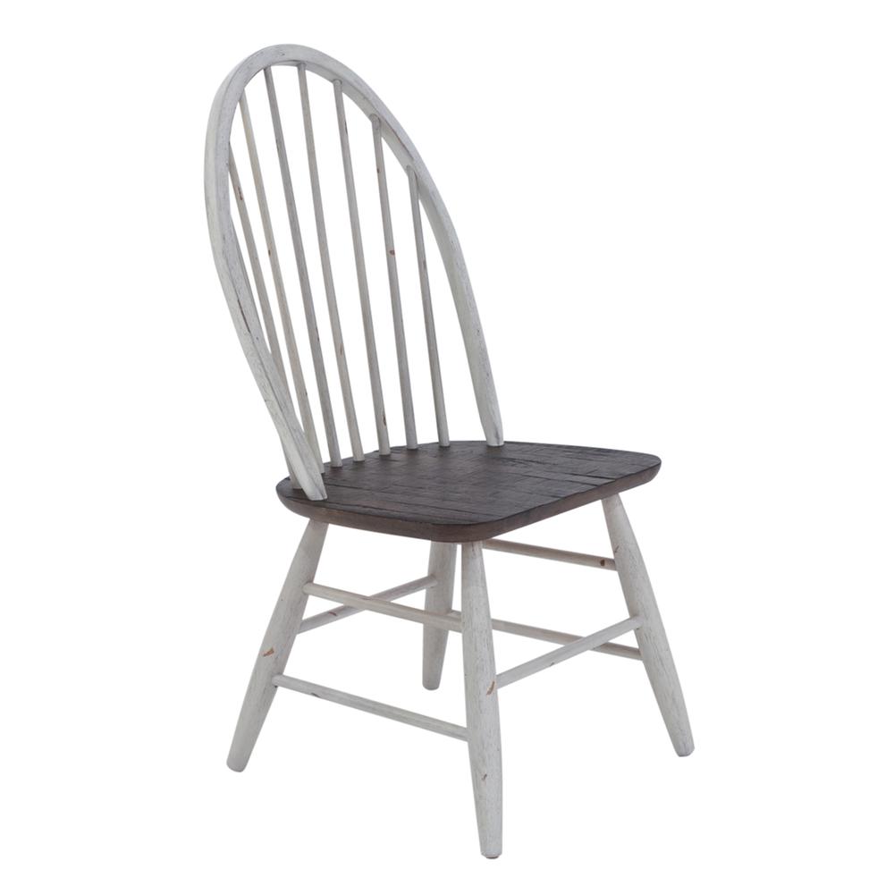 Farmhouse Optional 7 Piece Trestle Table Set in Two Tone White w/ Wood Tone Top