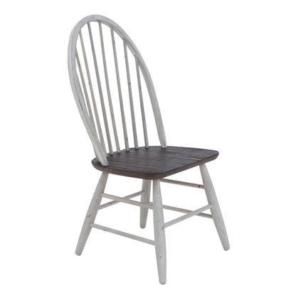 Farmhouse Optional 7 Piece Trestle Table Set in Two Tone White w/ Wood Tone Top