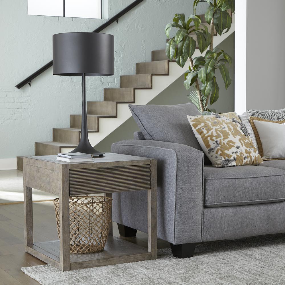 Liberty Furniture Bartlett Field End Table in Driftwood in Dusty Taupe Finish