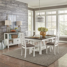 Brook Bay 5 Piece Trestle Table Set - Textured White Finish in White