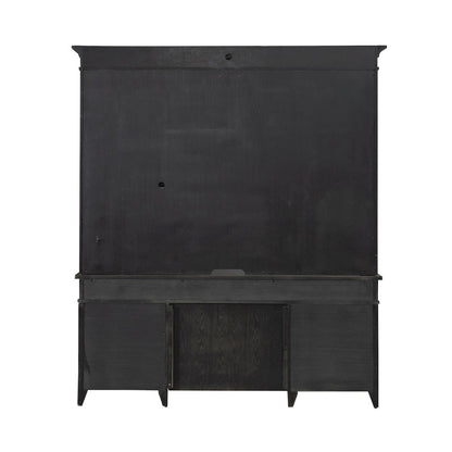 Credenza & Hutch in Rubberwood Solids w/ Split Heart White Oak Veneers