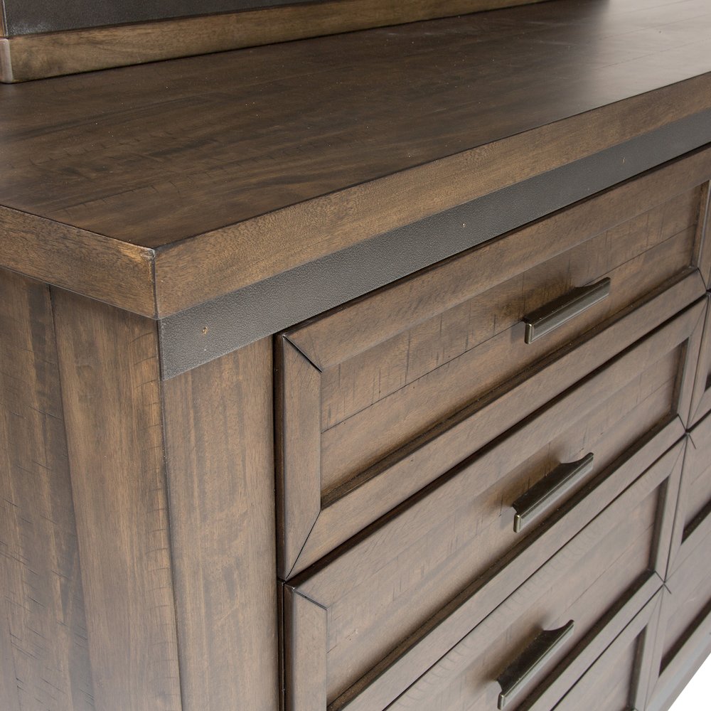 Thornwood Hills King Two Sided Storage Bed, Dresser & Mirror, Chest, Night Stand