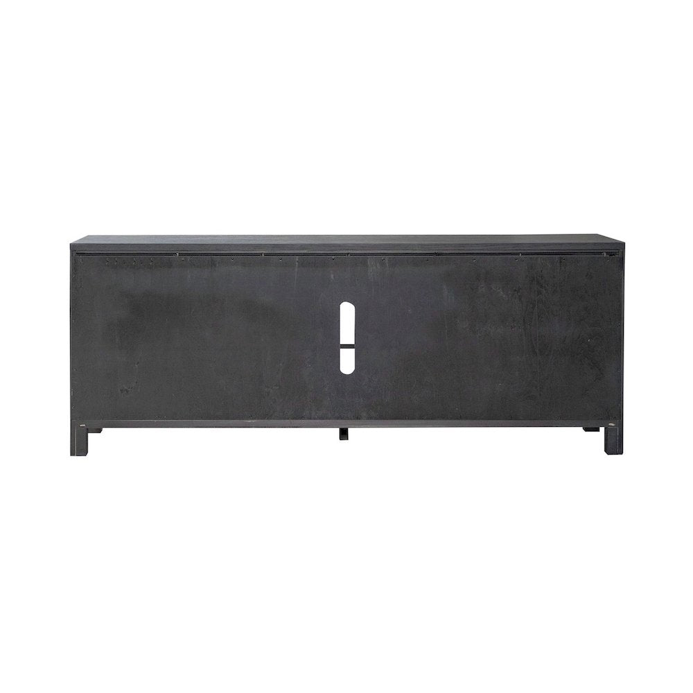 Modern Farmhouse Entertainment Stand 78 Inch TV Console  - Charcoal Oak Wood